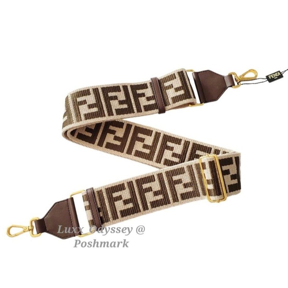 Fendi Strap You: Beige Ribbon Shoulder Strap